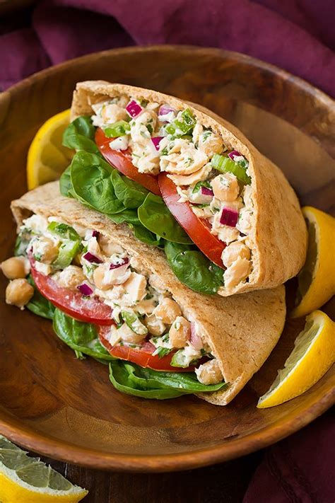 Tuna and Chickpea Pita Pocket Sandwiches - Cooking Classy