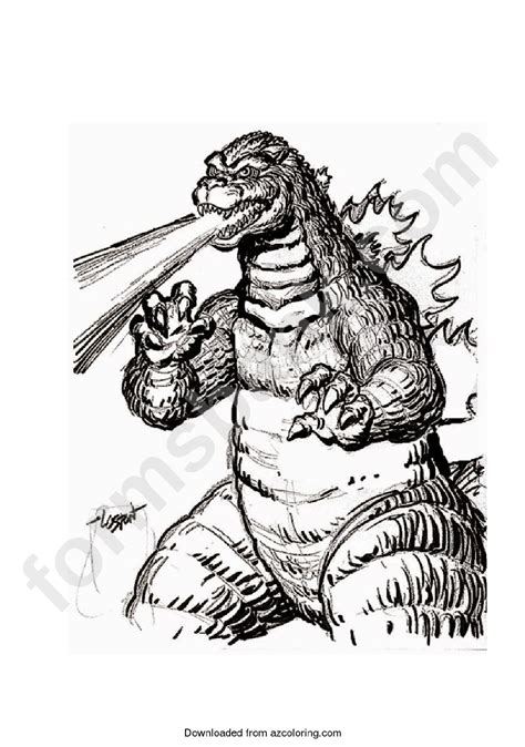 Godzilla Coloring Sheet Template printable pdf download