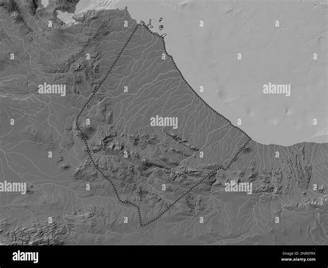 Awdal, region of Somaliland. Bilevel elevation map with lakes and rivers Stock Photo - Alamy