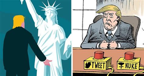 116 Cartoonists Around The World Illustrate How They Feel About Trump ...