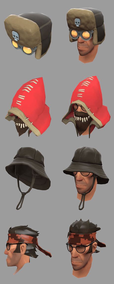 I spent some time this week overhauling the Sniper's hat paint previews ...