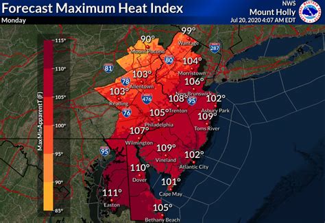 N.J. weather: Dangerous heat wave peaks today. It’ll feel like 110 degrees in some spots. - nj.com