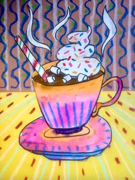 Hot Cocoa Art | Winter art lesson, Christmas art projects, Hot chocolate art