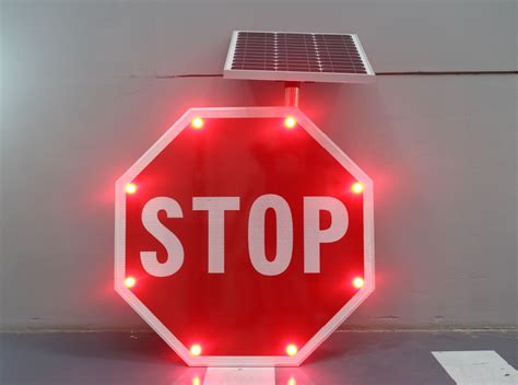 Solar LED Stop Sign 30" | Solar-Powered Stop Sign