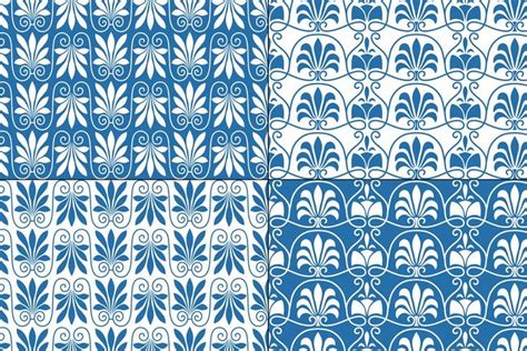 Blue White Greek Ornamental Patterns | Photography websites design ...