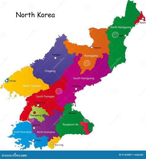 North Korea Map. Black Silhouette Country Map Isolated On White Background. Black Outline On ...