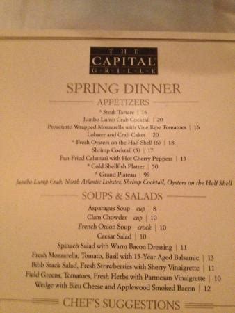 Capital: Capital Grille Menu