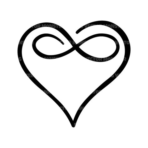 Infinity Heart Svg, Line Art Heart Svg, Infinity Love Vector Cut File ...