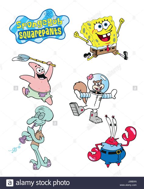 spongebob squarepants characters illustration Stock Photo: 139053341 ...