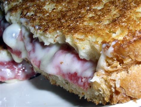 Thinking With Your Stomach: Bologna Grilled Cheese on Garlic-Herb bread