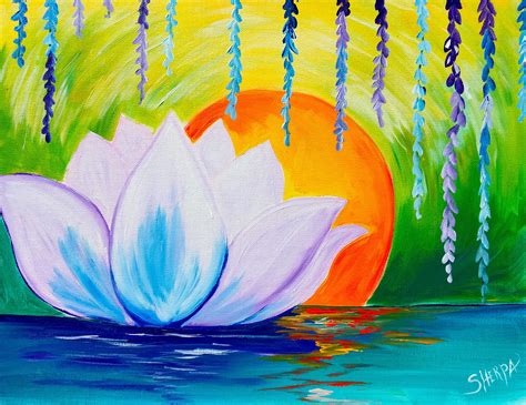 Acrylic Painting Ideas Lotus Flower