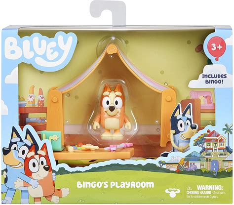 Bluey Bingos Playroom Mini Playset Canopy, Table, Computer, Rug ...