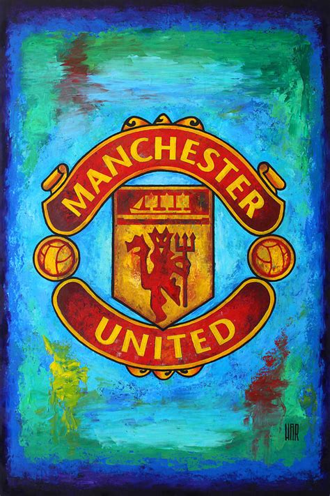 Manchester United Vintage Painting by Dan Haraga