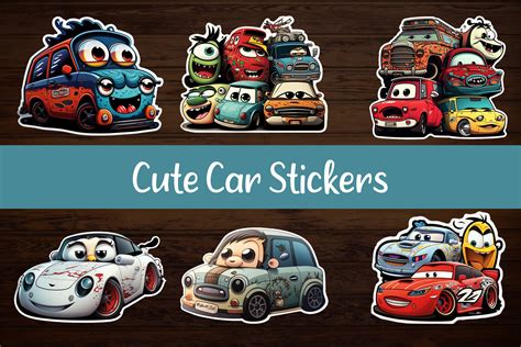 Cute Car Stickers Bundles Graphic by sportspsd99 · Creative Fabrica