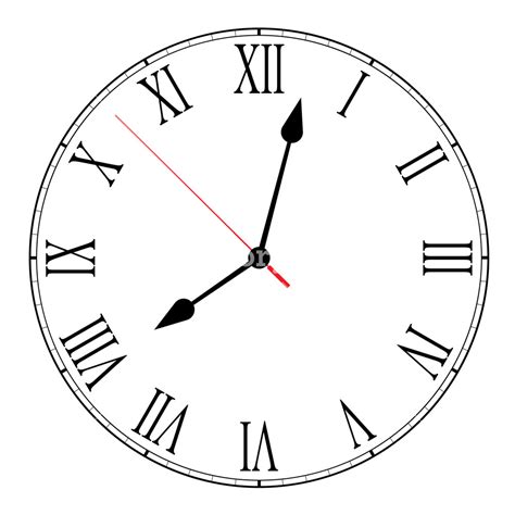 Old Clock Face With Roman Numerals Royalty Free Vector Image 4B0