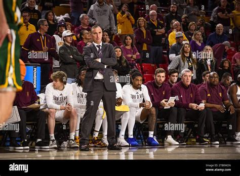 Arizona State Sun Devils head coach Bobby Hurley watches the game in ...