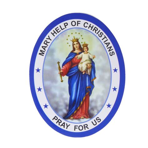 Mary help of Christians double sided window sticker 9.2cm