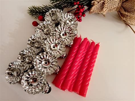 Set of 10 Christmas Tree Candle Holders Clip Silver 10 Red - Etsy