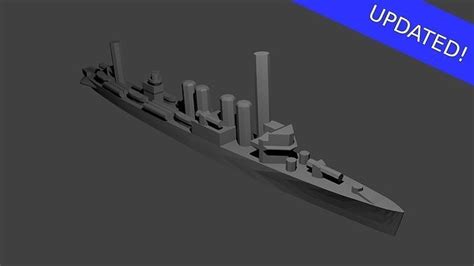 US Clemson Class Destroyer Warship 3D model 3D printable | CGTrader