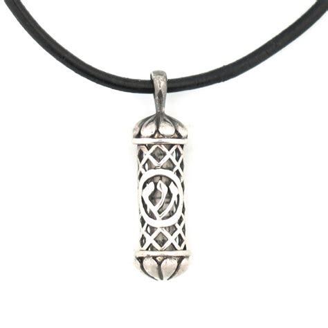 Sterling Silver Filgree Jewish Star Mezuzah Necklace Pendant - Mezuzah ...