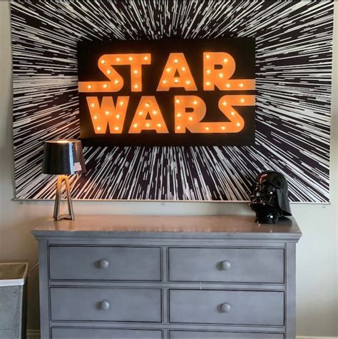 Large Star Wars Wall Decor Art, Marquee Style Logo Lights Party ...