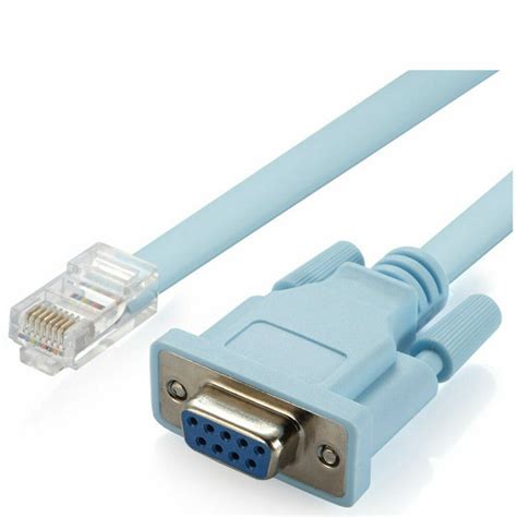 DB 9Pin RS232 Serial To RJ45 CAT5 Ethernet Adapter LAN Console Cable CiscoRouter 5055527507124 ...