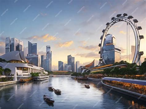 Premium AI Image | Singapore River Ai generated