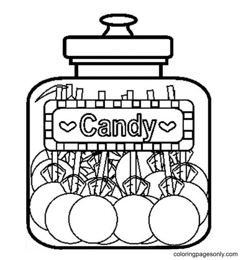 Candy Jar Coloring Page - Free Printable Coloring Pages