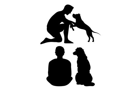 Man & Dog Silhouette Vector Design Graphic by ui.sahirsulaiman ...