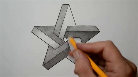 How to Draw 3d drawing an Impossible Star - YouTube