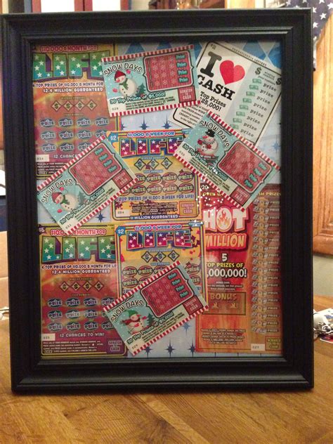 8 x 10 picture frame filled with Lotto Tickets! I did this instead of a Lotto tree for a ...