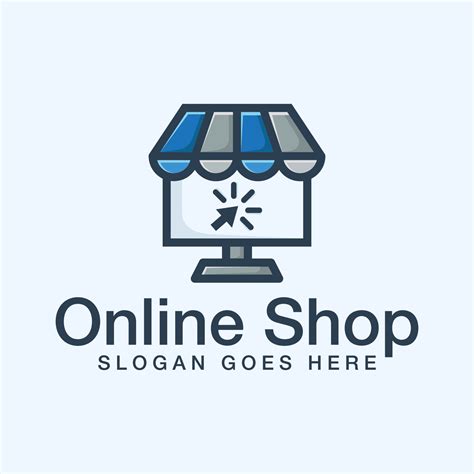 online shop logo design with computer icon 6895906 Vector Art at Vecteezy