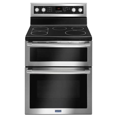 Maytag 6.7 cu. ft. Double Oven Electric Range with Convection Oven in ...