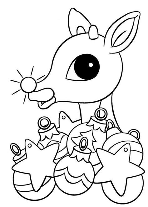 Rudolph Decorates Coloring Page | Rudolph coloring pages, Christmas ...