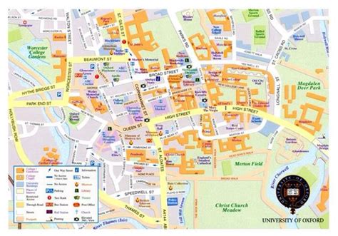 Map of the many colleges which comprise the Oxford University! | Oxford england, Campus map ...