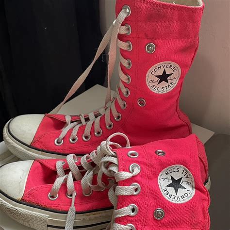 hot pink high top converse Authentic converse... - Depop