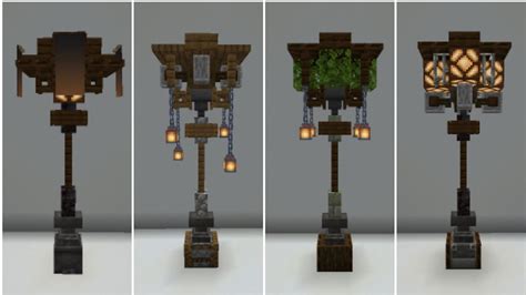 Minecraft: 12+ Ideas of Street Lamp Designs - YouTube