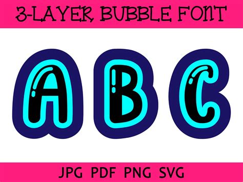 Bubble Outline Font SVG Layer Font SVG Bubble Font - Etsy | Outline ...