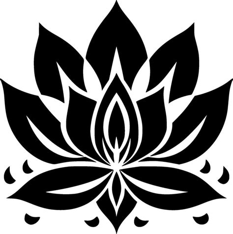 Lotus Flower, Black and White Vector illustration 34808358 Vector Art at Vecteezy