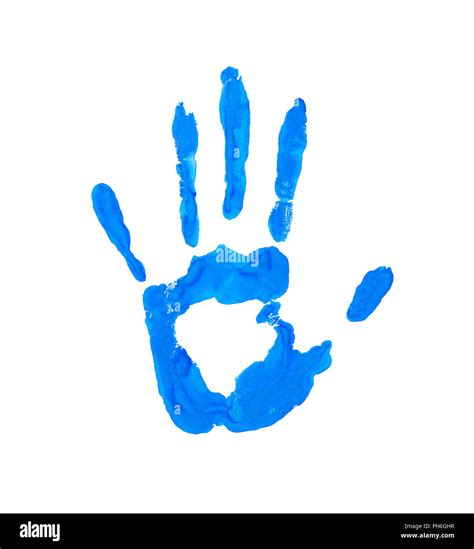 imprint of the palm. hand in paint. watercolor handprint on paper ...