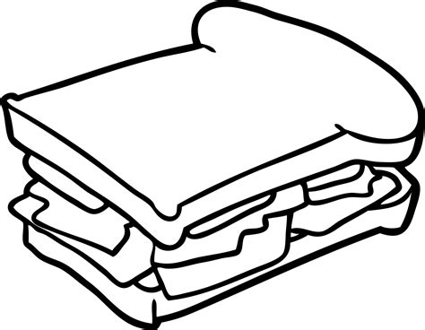 line drawing of a ham cheese tomato sandwich 12408819 Vector Art at ...