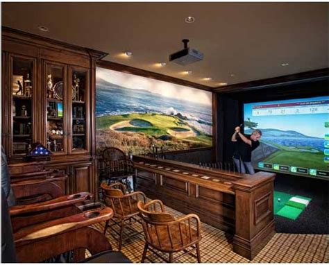 The ultimate "man cave," complete with golf simulator. By Grady O'Grady Construction ...