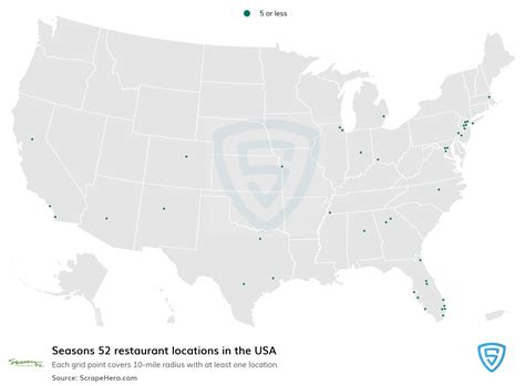 Number of Seasons 52 locations in the USA in 2024 | ScrapeHero