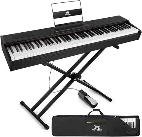 Amazon.com: MUSTAR Digital Piano 88 Key Weighted Keyboard Hammer Action ...