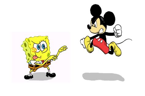 Spongebob VS Mickey Mouse by fabriziovilchez on DeviantArt