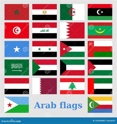 Set of Arab flags stock vector. Illustration of politics - 145554898