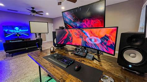 Home Office Setup Tour 2022 (49" Curved Ultrawide) - YouTube