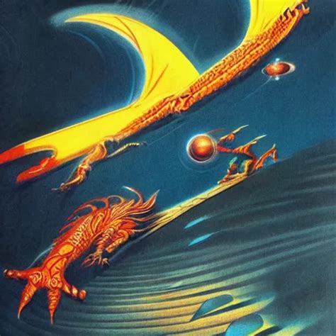 dragon, vintage sci - fi art, by ed emschwiller | Stable Diffusion ...