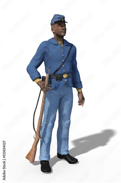 African American Civil War Union Soldier Standing Stock Illustration ...