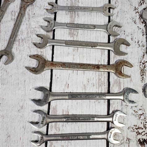 Vtg Craftsman Double Open End Wrench Mix Standard Metric Set 12 Pieces ...